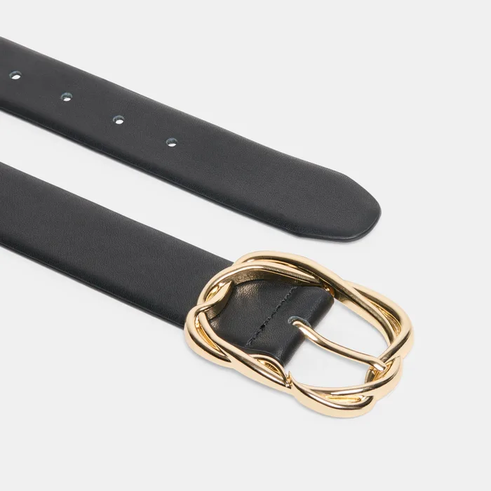 Braided Black Gold Buckle Belt — view 4