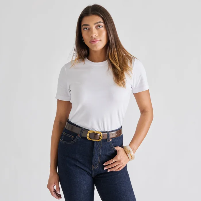 Braided Mahogany Gold Buckle Belt — view 5