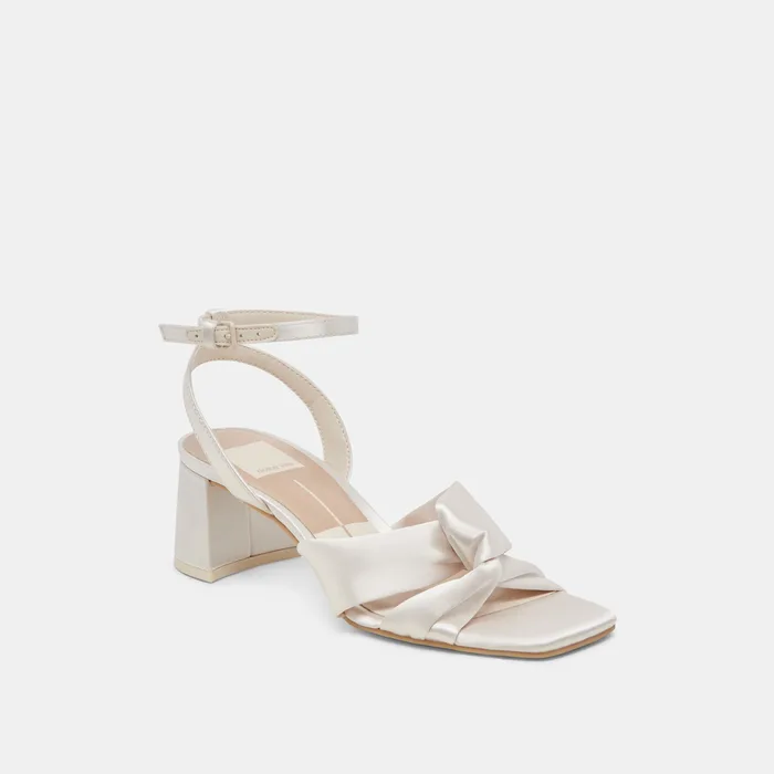 Brenna Ivory Satin Heels — view 4