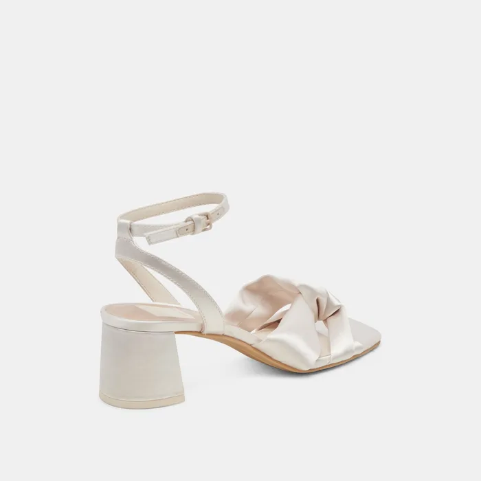 Brenna Ivory Satin Heels — view 6
