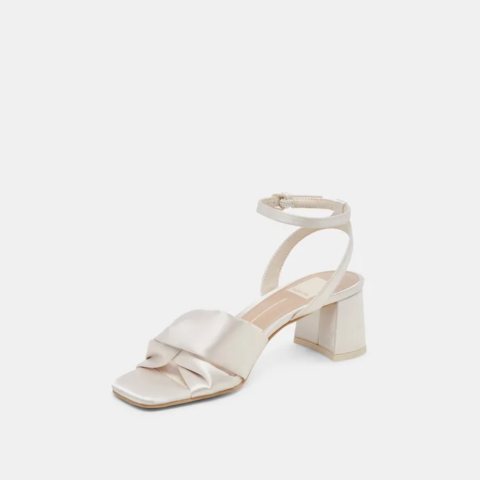 Brenna Ivory Satin Heels — view 7