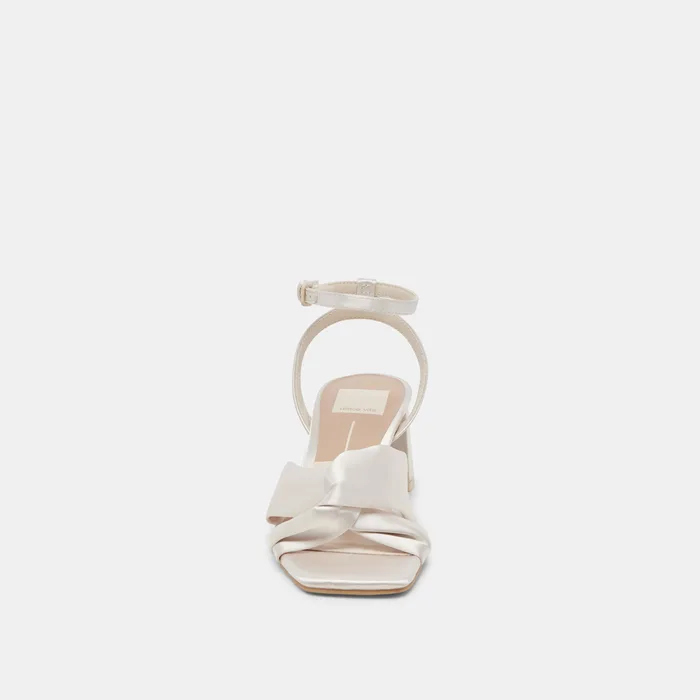 Brenna Ivory Satin Heels — view 9