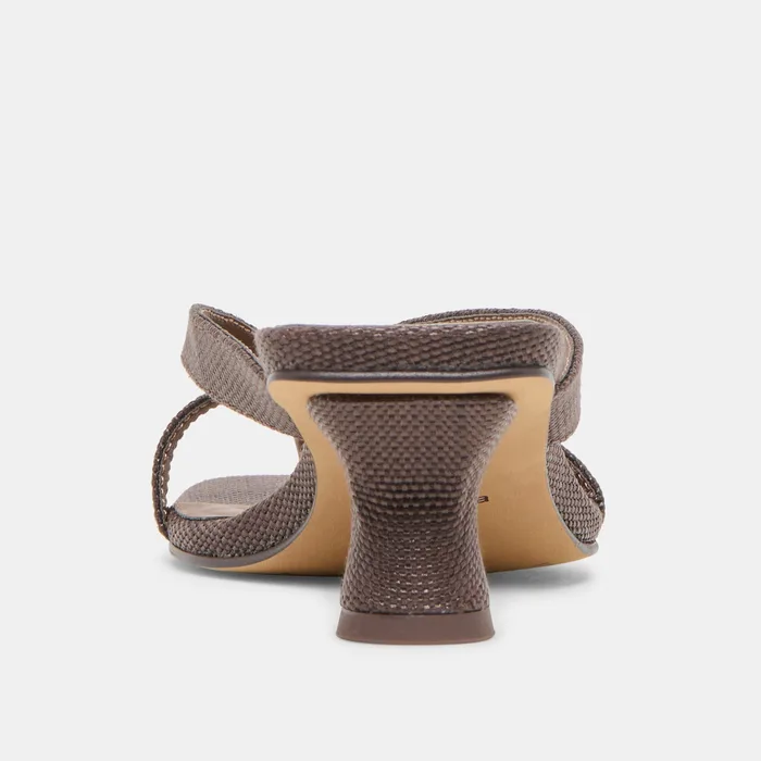 Brevel Chocolate Raffia Heels — view 11