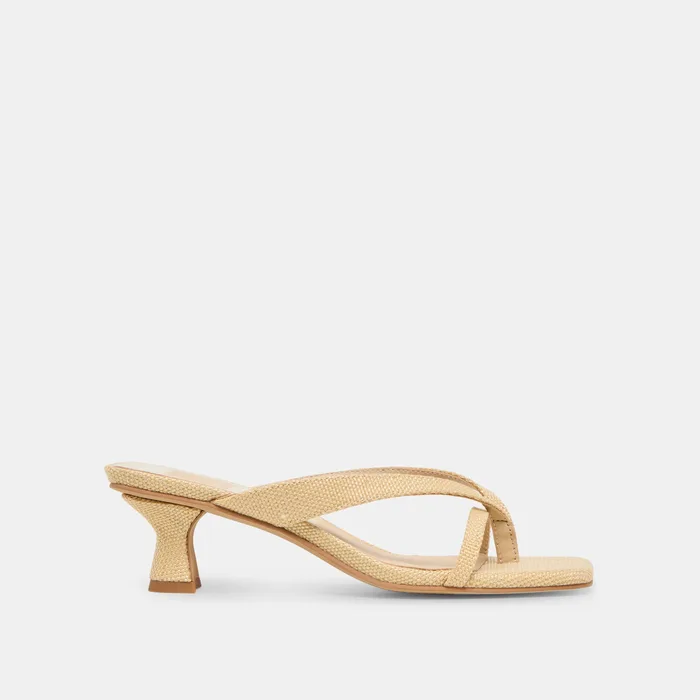 Brevel Natural Raffia Heels — view 2