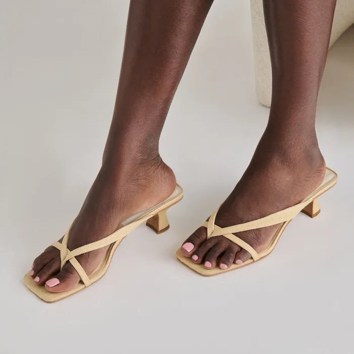 Brevel Natural Raffia Heels — view 3