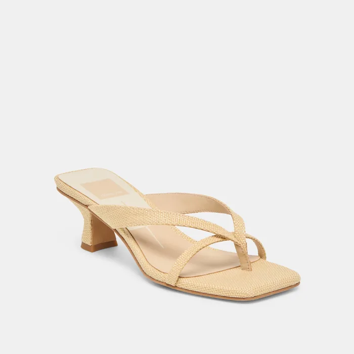 Brevel Natural Raffia Heels — view 4