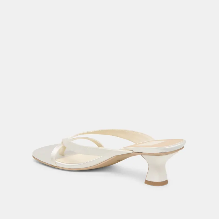 Brevel True White Satin Heels — view 10
