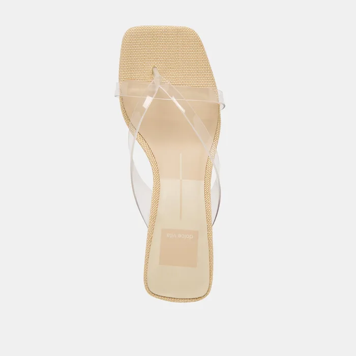 Brevel Vinyl Wide Crystal Jelly Heels — view 9