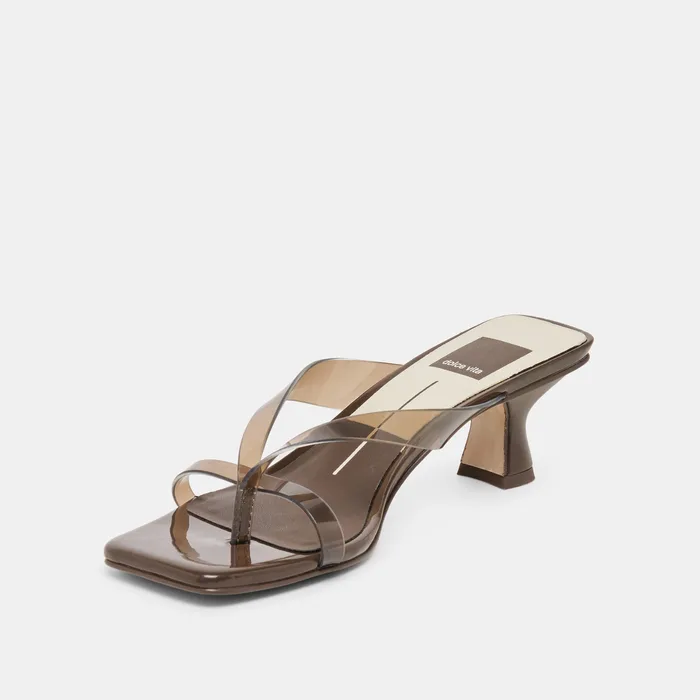 Brevel Vinyl Wide Dk Brown Jelly Heels — view 5