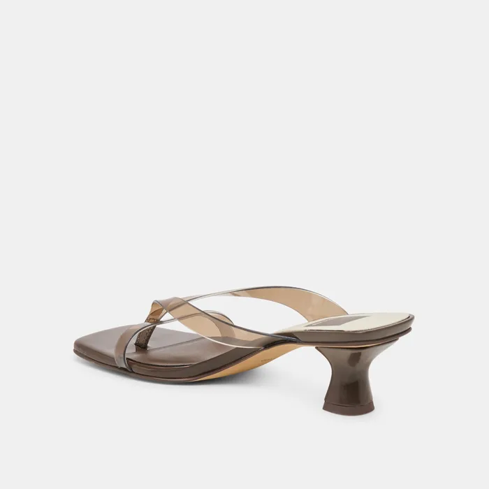 Brevel Vinyl Wide Dk Brown Jelly Heels — view 6