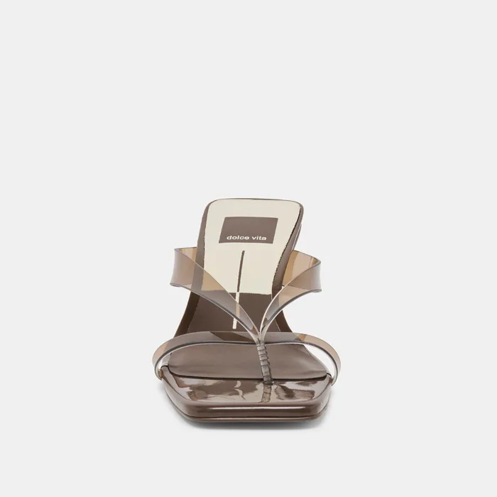 Brevel Vinyl Wide Dk Brown Jelly Heels — view 7