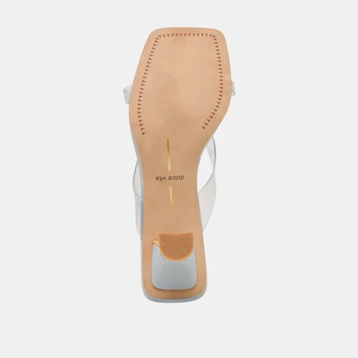BREVEL VINYL WIDE HEELS DUSTY BLUE JELLY