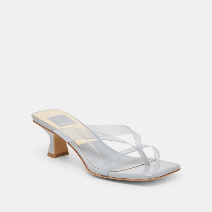 Brevel Vinyl Wide Dusty Blue Jelly Heels — view 3