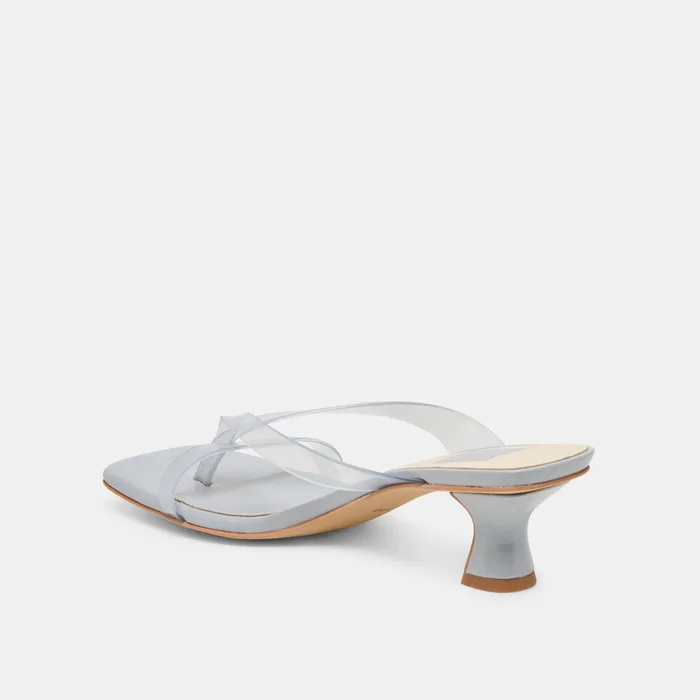 Brevel Vinyl Wide Dusty Blue Jelly Heels — view 6