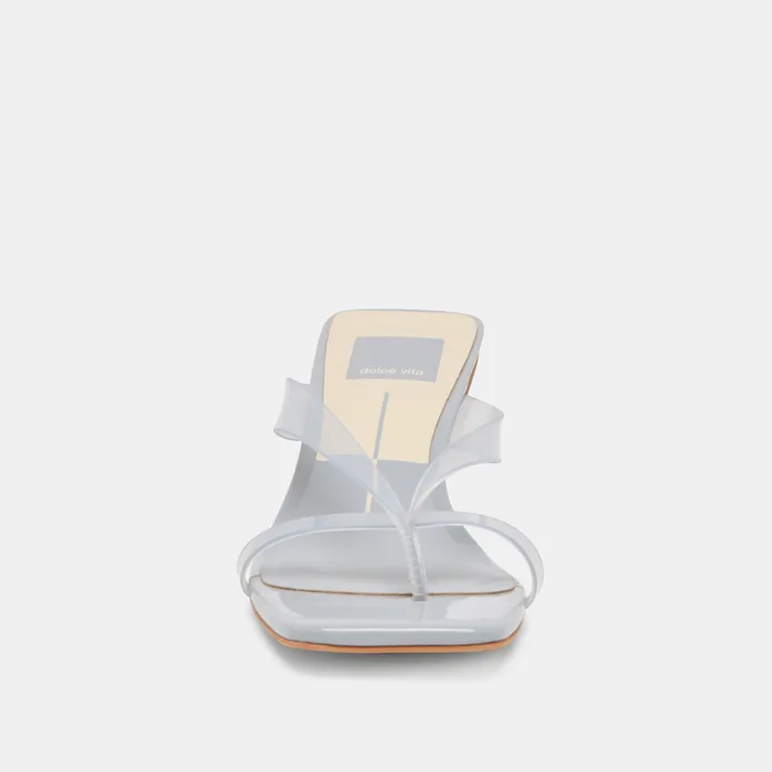 Brevel Vinyl Wide Dusty Blue Jelly Heels — view 7