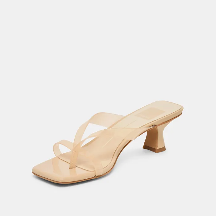 Brevel Vinyl Wide Praline Jelly Heels — view 5