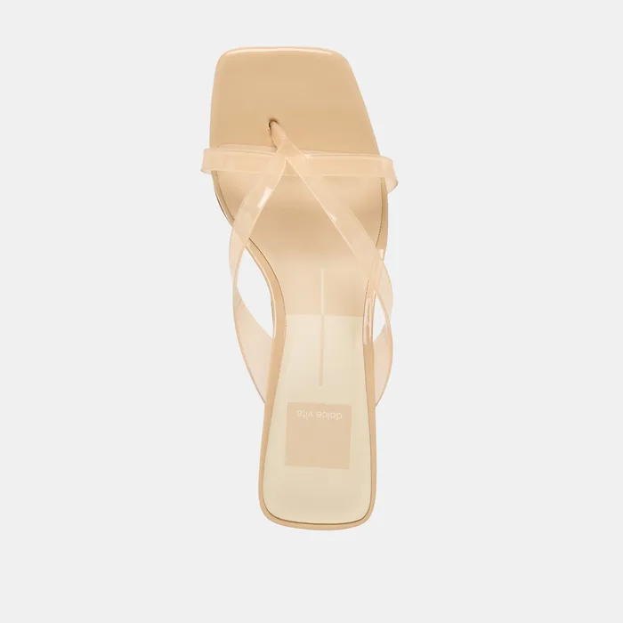 Brevel Vinyl Wide Praline Jelly Heels — view 9