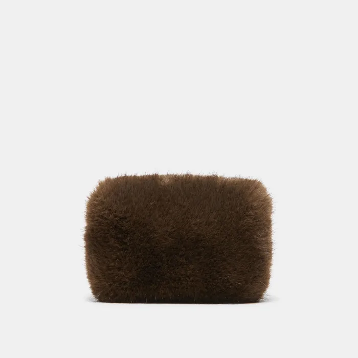 BRINDI CROSSBODY WALLET MINK FAUX FUR