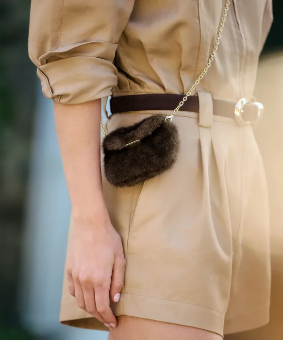 BRINDI Mink Faux Fur Mini Crossbody Wallet — view 3