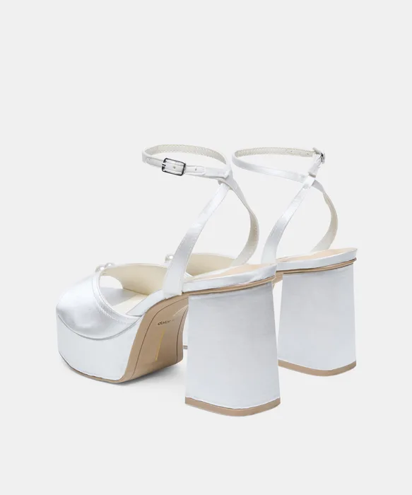 BRYLA HEELS WHITE SATIN