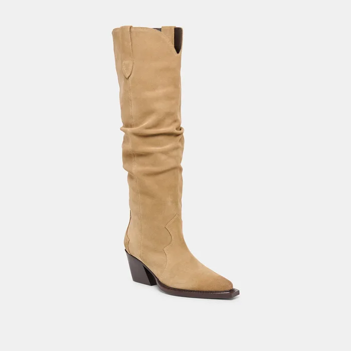 Buckly Camel Suede Boots — view 4