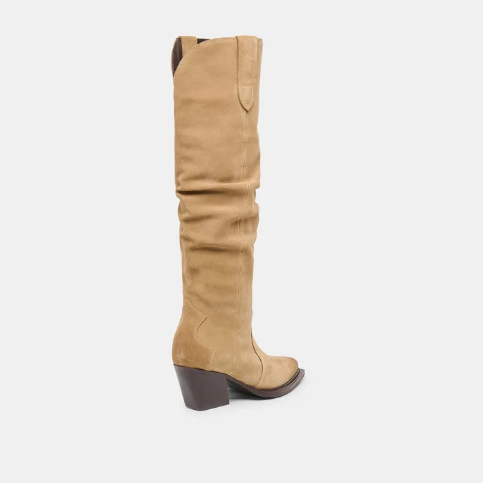 Buckly Camel Suede Boots — view 6