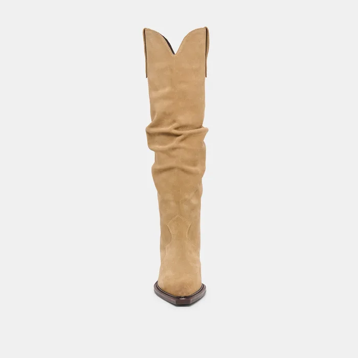 Buckly Camel Suede Boots — view 9