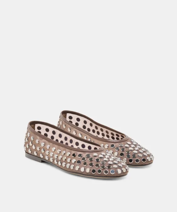 CALIA STUD Dk Brown Mesh Ballet Flats — view 3