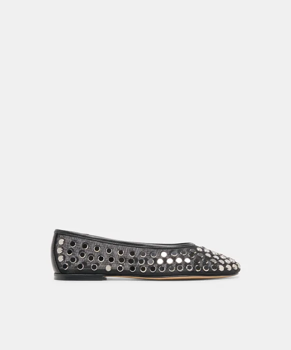 CALIA STUD Onyx Mesh Ballet Flats — view 2