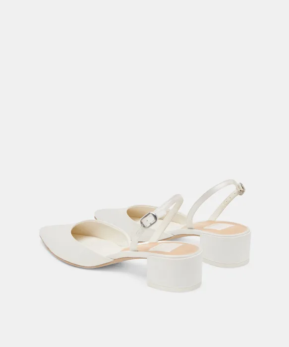 CAREL HEELS TRUE WHITE SATIN