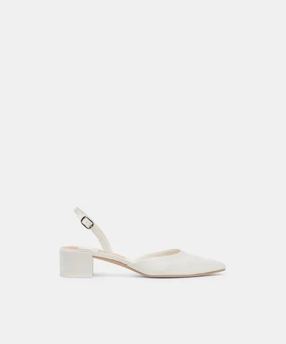 Carel Off White Satin Heels — view 2
