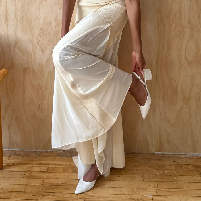 Carel Off White Satin Heels — view 4