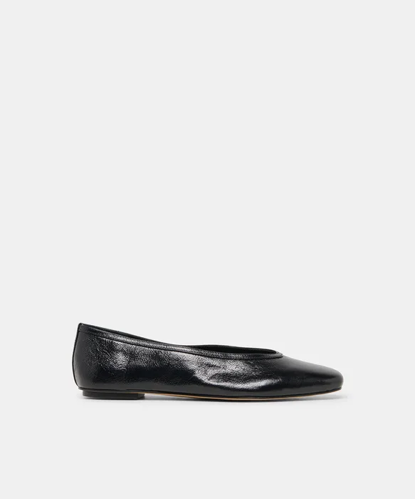 CARET Black Leather Pointed-Toe Ballet Flats — view 2