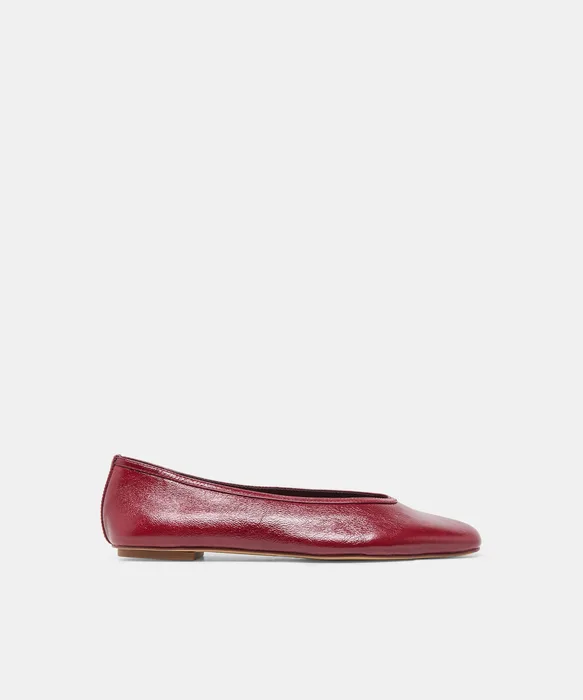 CARET Garnet Leather Pointed-Toe Ballet Flats — view 2
