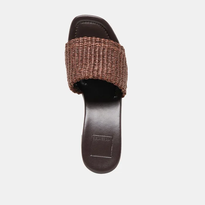 Celest Chocolate Raffia Heels — view 9