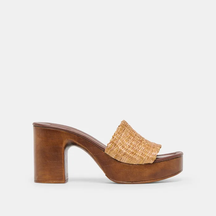 Celest Natural Raffia Heels — view 2