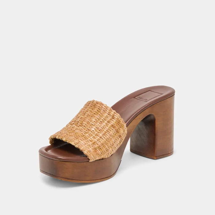 Celest Natural Raffia Heels — view 7