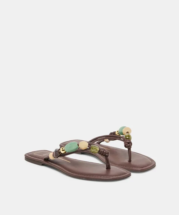 Cely Dk Brown Leather Sandals — view 3