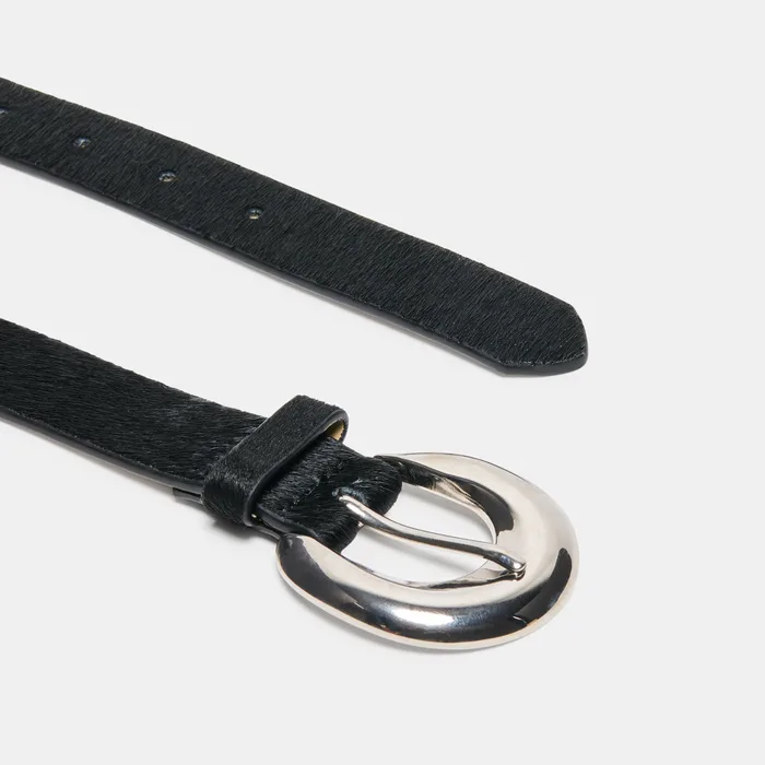 Chunky Curved Black Buckle Belt — view 4