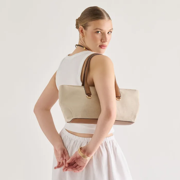 CLARINA Natural Canvas Shoulder Bag — view 3