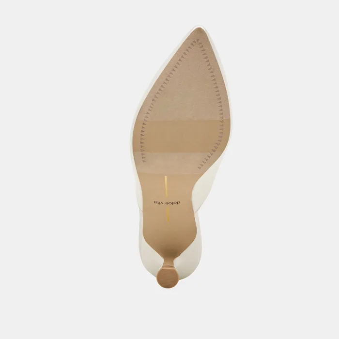 CLEO HEELS OFF WHITE SATIN