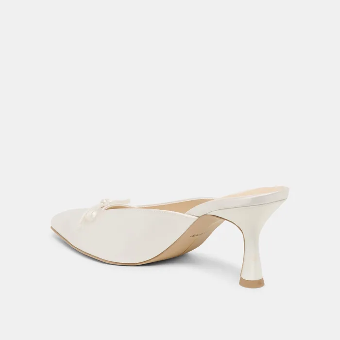 Cleo High Off White Satin Heels — view 8