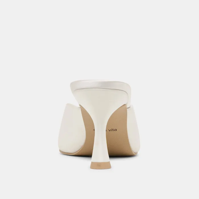 Cleo High Off White Satin Heels — view 10