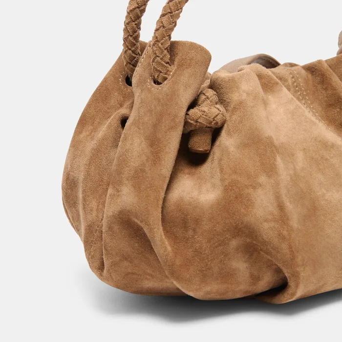 COCOA Dark Tan Suede Handbag Adjustable Crossbody — view 6