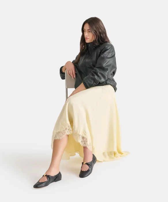 Cornel Black Leather Flats — view 5