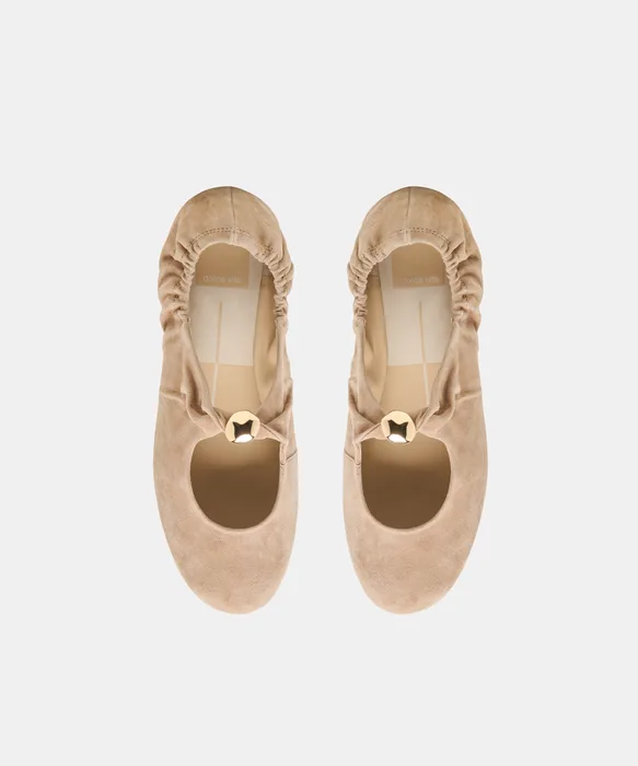 Cornel Camel Suede Flats — view 4