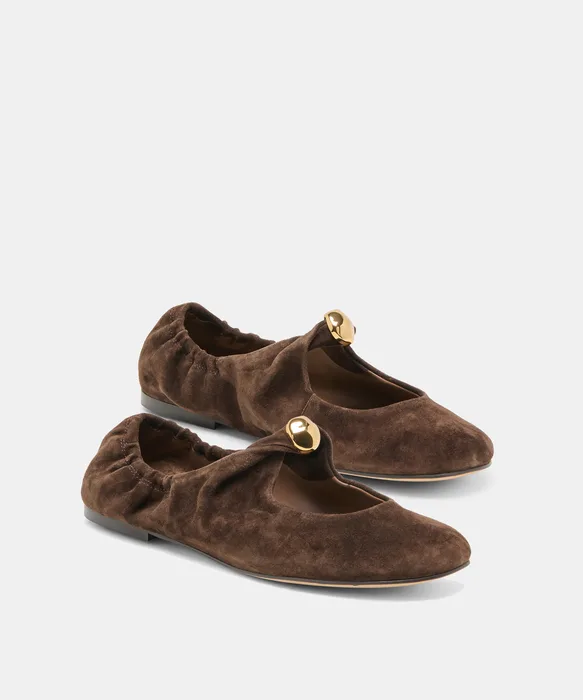 Cornel Dk Brown Suede Flats — view 3