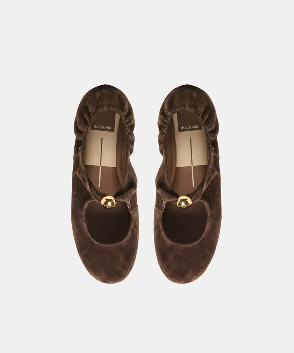 Cornel Dk Brown Suede Flats — view 4