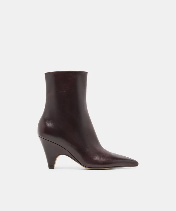 CRUZ Blackberry Leather Sculptural Heeled Booties — view 2