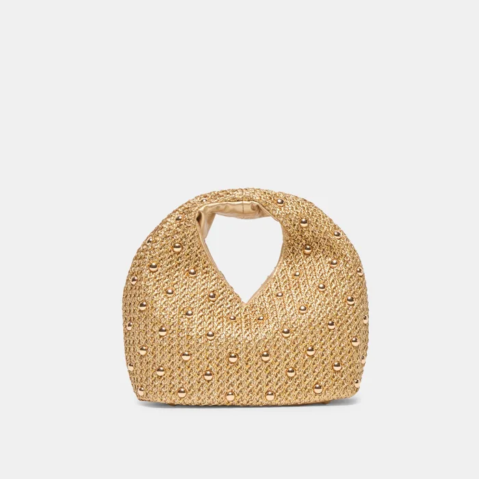Dahlia Gold Raffia Handbag — view 2